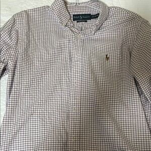 Ralph Lauren White, pink and blue Casual Button Down Shirt M. Like new